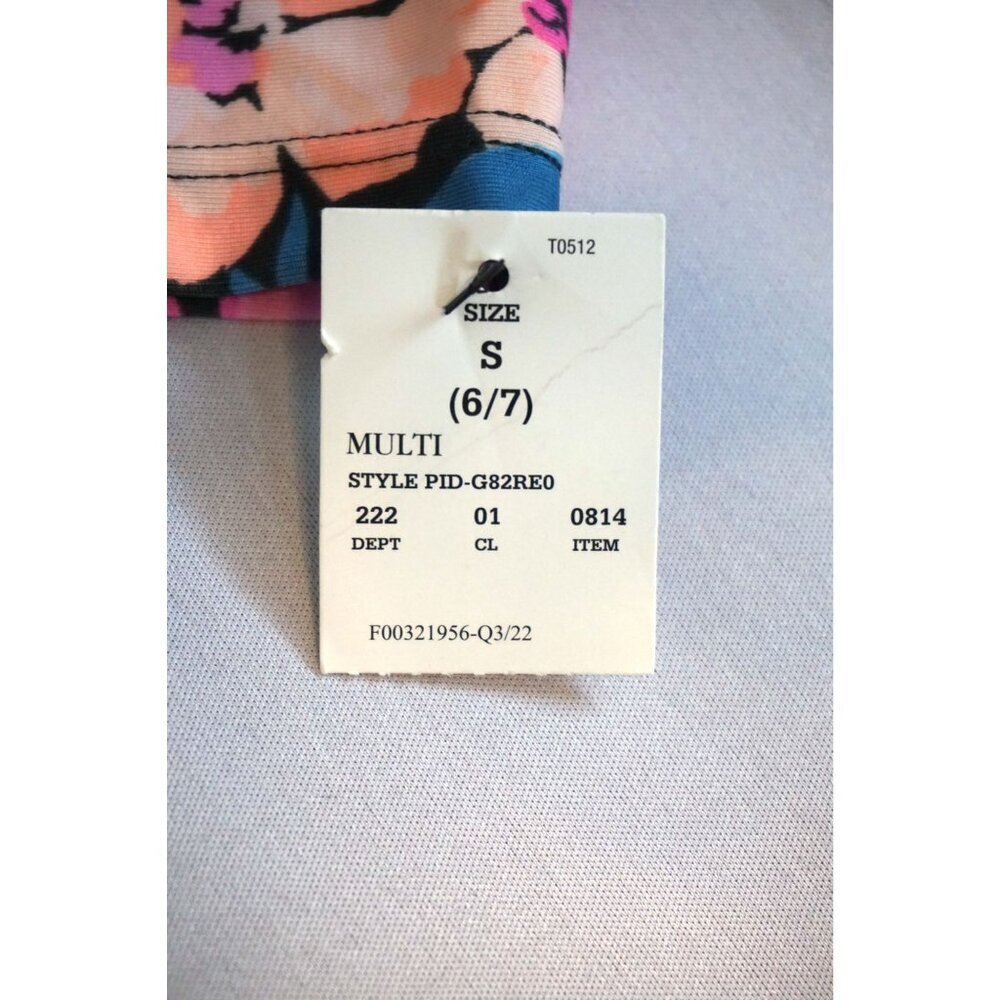 Art Class Girls Blooms Floral Side Tie LS Swimsuit Rash Guard Top - Size S, NWT - Picture 4 of 5